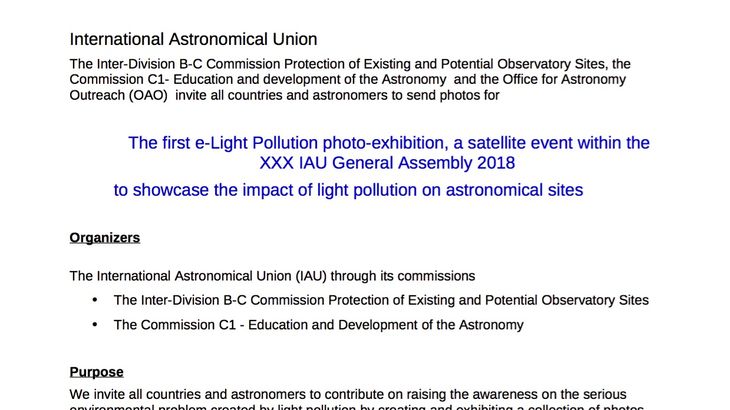 The first eLight Pollution photoexhibition