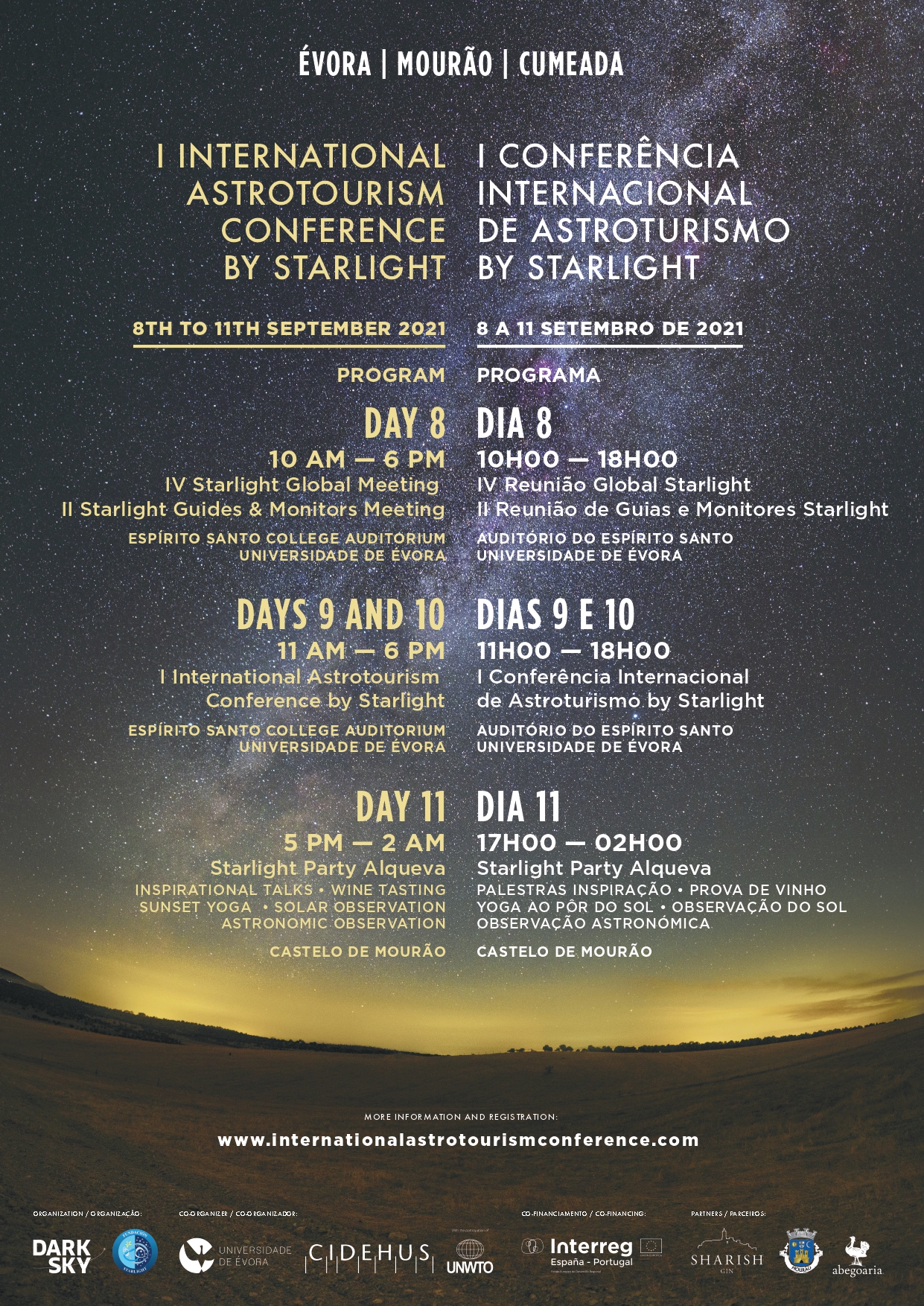 Conferencia  Starlight Évora programa