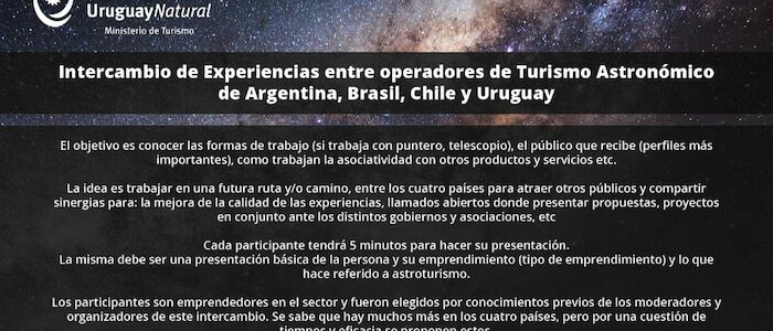 Intercambio de Experiencias de Astroturismo 