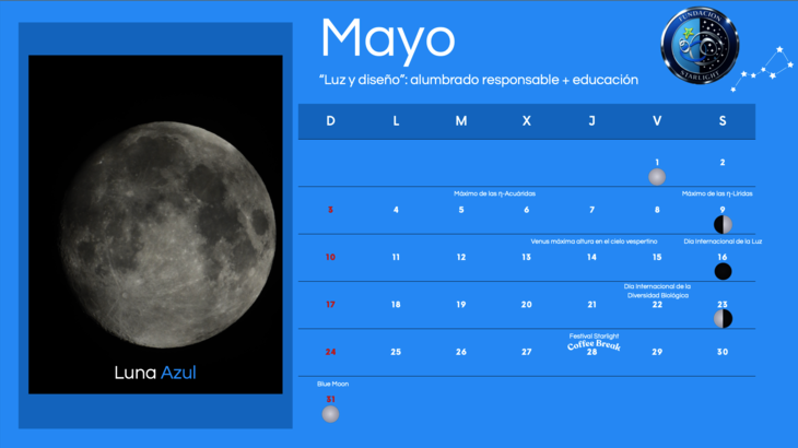 Mayo 2026 cielo activo ciencia y sostenibilidad en la agenda Starlight